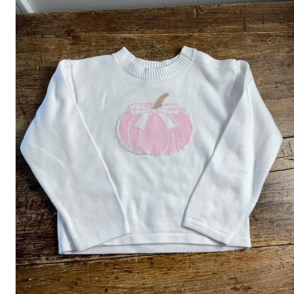 Lullaby Set White Cotton Pink Pumpkin sweater size 3T